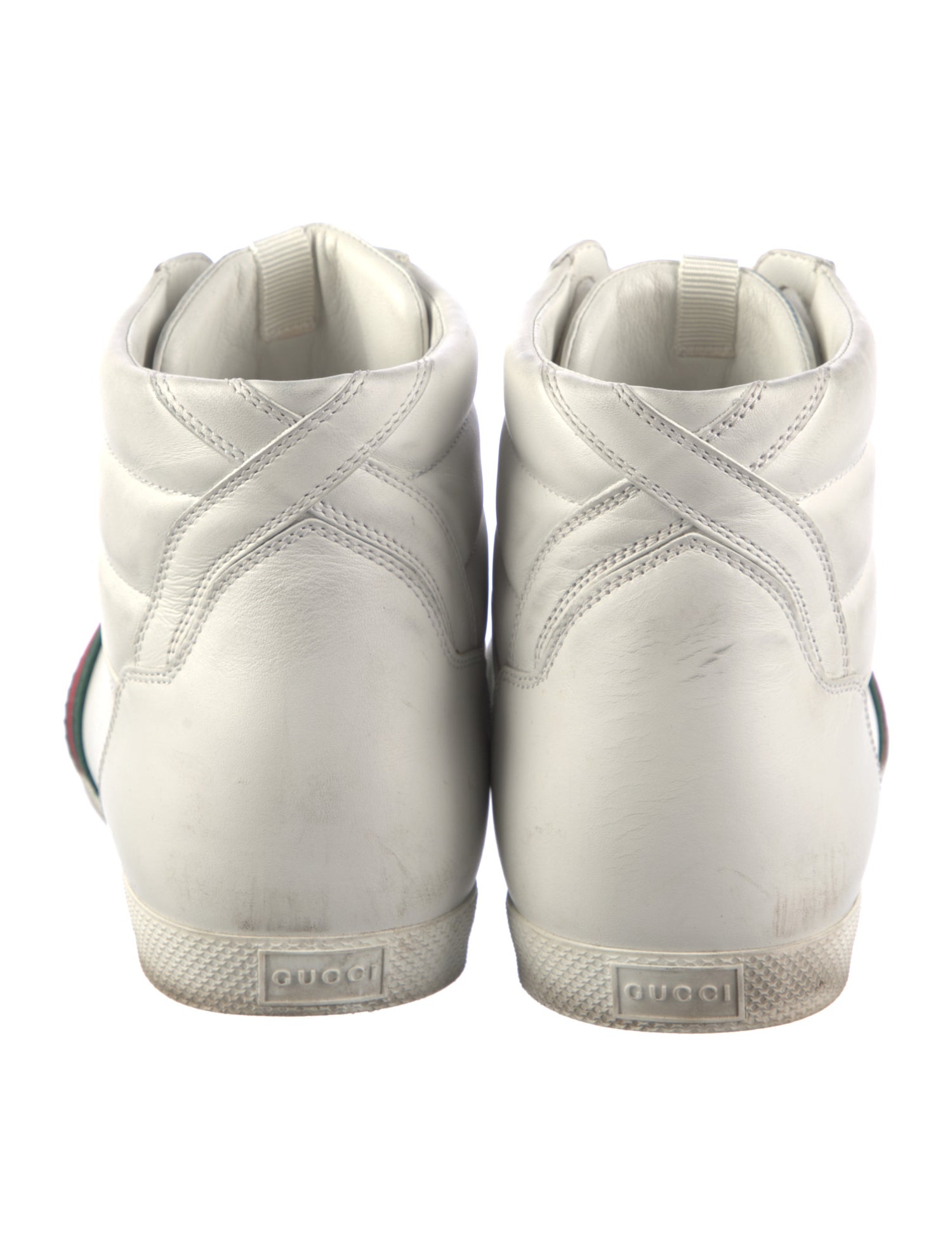Gucci Web Accent Leather Sneakers